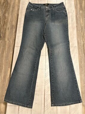 VINTAGE Y2K ANGELS BRAND DARK GREY FLARE JEANS SIZE 10